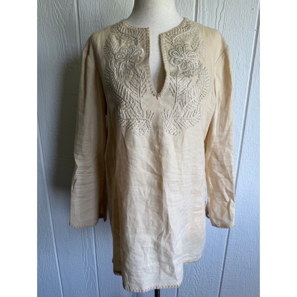 Ralph Lauren Women's Embroidered Linen Summer Shirt, Small